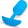 Голубая вибропробка для ношения B-vibe Snug Plug 3 - 12,4 см.