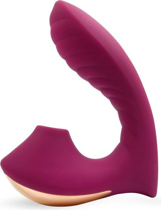 Сливовый L-образный вибромассажёр с вакуумной стимуляцией 3,5’’ Silicone Billow Suction Lover