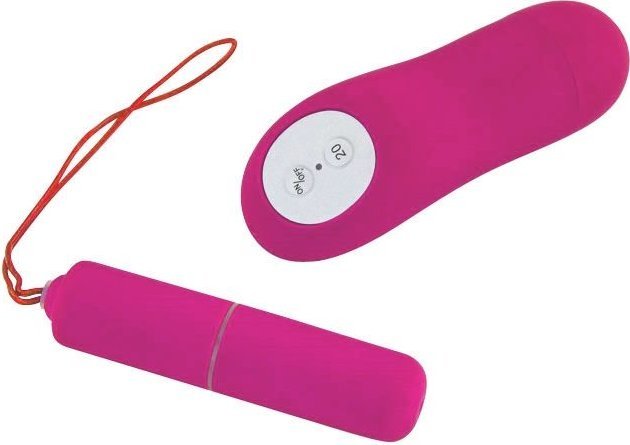 Розовая вибропуля Magic X20 с дистанционным пультом управления 20 режимами вибрации