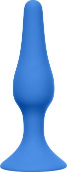 Синяя анальная пробка Slim Anal Plug Large - 12,5 см.