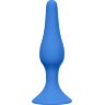 Синяя анальная пробка Slim Anal Plug Large - 12,5 см.