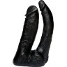 Черная насадка-фаллоимитатор для двойной стимуляции Double Penetrator - 16 см.