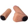 Женский страпон с реалистичной насадкой и вагинальной пробкой - 16 см.