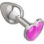 Серебристая анальная втулка с розовым кристаллом-сердцем - 7 см.  Цена 1 387 руб. - Серебристая анальная втулка с розовым кристаллом-сердцем - 7 см.