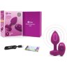 Ярко-розовая анальная вибровтулка с кристаллом Vibrating Jewel Plug S/M - 10 см.