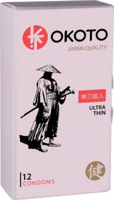 Тонкие презервативы OKOTO Ultra Thin - 12 шт. Длина: 18 см. Тонкие презервативы OKOTO Ultra Thin. В упаковке 12 презервативов тонких с гладкой поверхностью. Номинальная ширина - 52+/-2 мм. Толщина стенки - 0,05+/-0,01 мм. Страна: Россия. Материал: латекс. Объем: 12 шт.