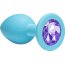 Средняя голубая анальная пробка Emotions Cutie Medium с фиолетовым кристаллом - 8,5 см.  Цена 1 118 руб. - Средняя голубая анальная пробка Emotions Cutie Medium с фиолетовым кристаллом - 8,5 см.