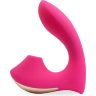 Розовый L-образный вибромассажёр с вакуумной стимуляцией 3,5’’ Silicone Billow Suction Lover