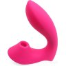 Розовый L-образный вибромассажёр с вакуумной стимуляцией 3,5’’ Silicone Billow Suction Lover