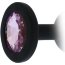Черная гладкая анальная пробка с розовым кристаллом - 7 см.  Цена 1 191 руб. - Черная гладкая анальная пробка с розовым кристаллом - 7 см.
