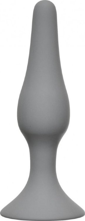 Серая анальная пробка Slim Anal Plug Large - 12,5 см.