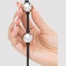 Серебристые шарики Inner Goddess Mini Silver Pleasure Balls 85g на черном силиконовом шнурке