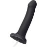 Черный фаллос с имитацией эякуляции Silicon Cum Dildo L - 19,6 см.