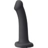 Черный фаллос с имитацией эякуляции Silicon Cum Dildo L - 19,6 см.