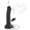 Черный фаллос с имитацией эякуляции Silicon Cum Dildo L - 19,6 см.