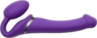 Фиолетовый безремневой вибрострапон Vibrating Bendable Strap-On - size L