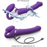 Фиолетовый безремневой вибрострапон Vibrating Bendable Strap-On - size L