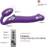 Фиолетовый безремневой вибрострапон Vibrating Bendable Strap-On - size L