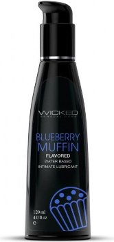 Лубрикант на водной основе с ароматом черничного маффина Wicked Aqua Blueberry Muffin - 120 мл.