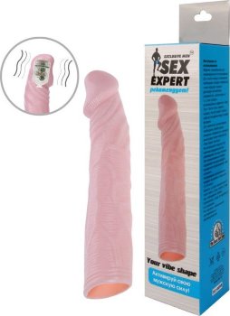 Телесная насадка с вибрацией Sex Expert - 18 см.