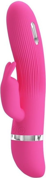 Розовый вибратор Ingram с электростимуляцией - 19,2 см.