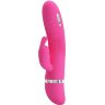 Розовый вибратор Ingram с электростимуляцией - 19,2 см.