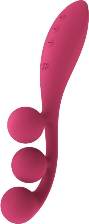 Розовый тройной вибромассажёр Tri Ball 1