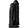 Черный анально-вагинальный фаллоимитатор Double Penetrator - 19,5 см.