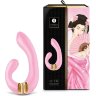 Розовый гибкий вибростимулятор MIYO с двумя моторами - 18,5 см.