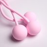Розовый вакуумный стимулятор клитора с вагинальными виброшариками