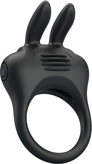 Черное эрекционное кольцо с вибрацией Davion