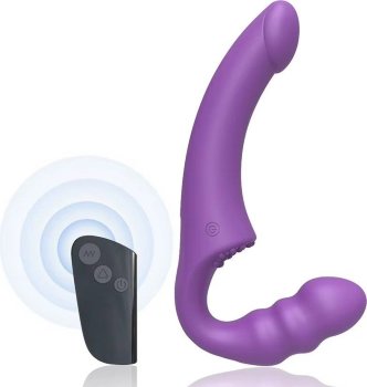 Фиолетовый безремневой страпон Straples Strap-On Dildo