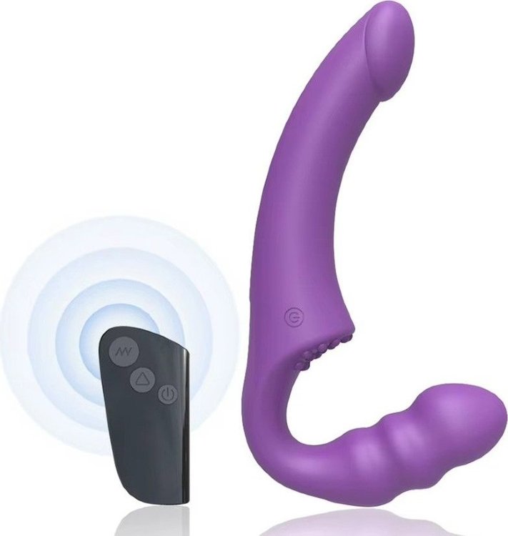 Фиолетовый безремневой страпон Straples Strap-On Dildo