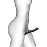 Черный безремневой страпон Multi Orgasm Size L с клиторальной стимуляцией