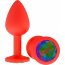 Красная анальная втулка с разноцветным кристаллом - 7,3 см.  Цена 1 719 руб. - Красная анальная втулка с разноцветным кристаллом - 7,3 см.