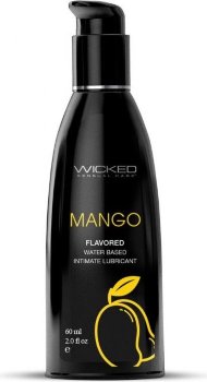 Лубрикант на водной основе с ароматом манго Wicked Aqua Mango - 60 мл.