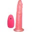 Розовый вибромассажёр на присоске с проводным пультом - 16,5 см.  Цена 1 780 руб. - Розовый вибромассажёр на присоске с проводным пультом - 16,5 см.