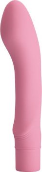 Нежно-розовый вибромассажер Ira с увеличенной загнутой головкой - 15 см.