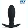 Черная силиконовая анальная пробка Sex Expert - 9,5 см.