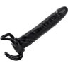 Чёрная насадка-фаллос для двойного проникновения INFLATABLE DILDO SLIM DONG - 13,5 см.