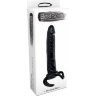 Чёрная насадка-фаллос для двойного проникновения INFLATABLE DILDO SLIM DONG - 13,5 см.