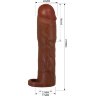 Коричневая насадка на пенис Gerd - 19,5 см.