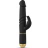Черный вибратор-кролик Furious Rabbit 2.0 с функцией возвратно-поступательных движений и вращением шариков - 27 см.
