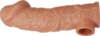 Телесная насадка на фаллос с фиксацией мошонки EXTREME SLEEVE - 15,6 см.