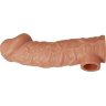 Телесная насадка на фаллос с фиксацией мошонки EXTREME SLEEVE - 15,6 см.