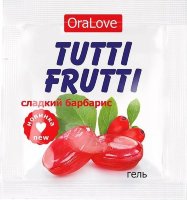 Гель-смазка Tutti-frutti со вкусом барбариса - 4 гр.