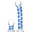 Набор из 2 стеклянных игрушек с синей спиралью Swirly Dildo Buttplug Set  Цена 10 468 руб. - Набор из 2 стеклянных игрушек с синей спиралью Swirly Dildo Buttplug Set