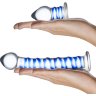 Набор из 2 стеклянных игрушек с синей спиралью Swirly Dildo Buttplug Set
