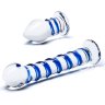 Набор из 2 стеклянных игрушек с синей спиралью Swirly Dildo Buttplug Set