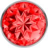 Большая серебристая анальная пробка Diamond Red Sparkle Large с красным кристаллом - 8 см.